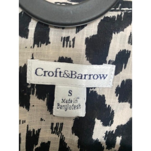 Croft & Borrow light weight Button up cotton 3/4 Sleeve blouse size - S - Picture 4 of 6